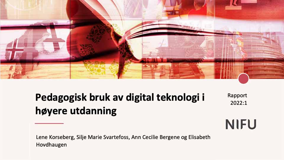 Rapport 2022:1, Nordisk institutt for innovasjon, forskning og utdanning. Rapport 2022:1, Nordisk institutt for innovasjon, forskning og utdanning.