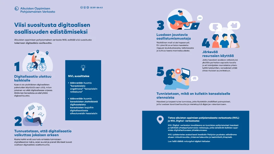 5 suositusta digitaaliseen osallisuuteen (Suomi) 5 suositusta digitaaliseen osallisuuteen (Suomi)