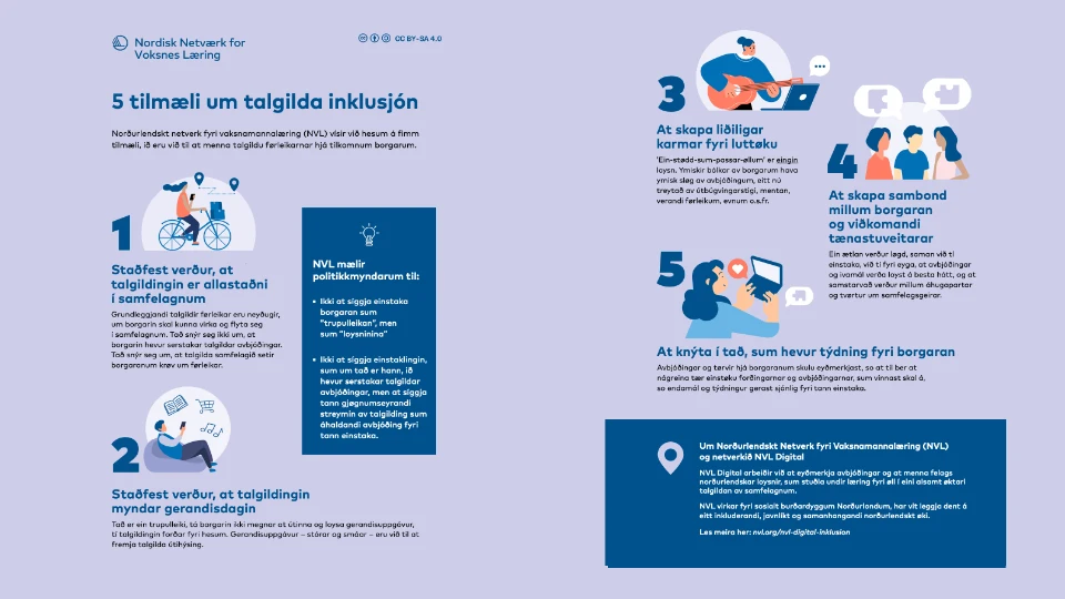 Fimm tilmæli um talgilda inklusjón Fimm tilmæli um talgilda inklusjón